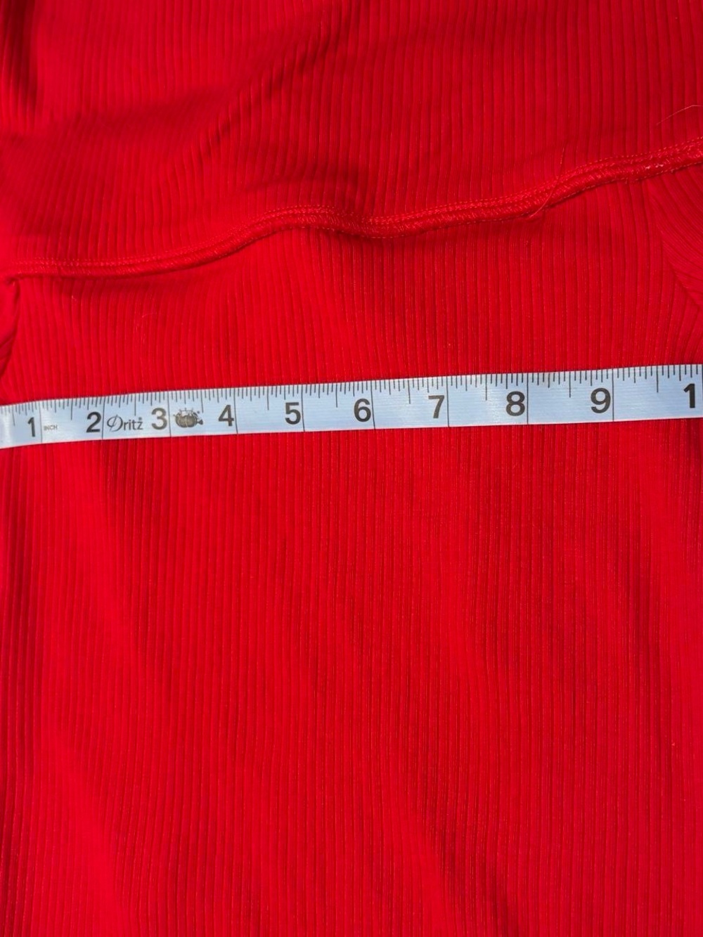 Off-Shoulder Ribbed Red Women’s Top - Picture 5 of 6